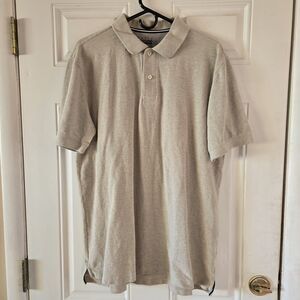 Basic Editions Men’s Polo Shirt Beige Size Large 100% Cotton Casual Classic Fit
